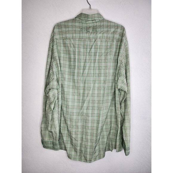 Duluth Trading Mens Green Plaid Long Sleeve Shirt Vented Fishing Hiking 2XL Tall - Picture 2 of 8